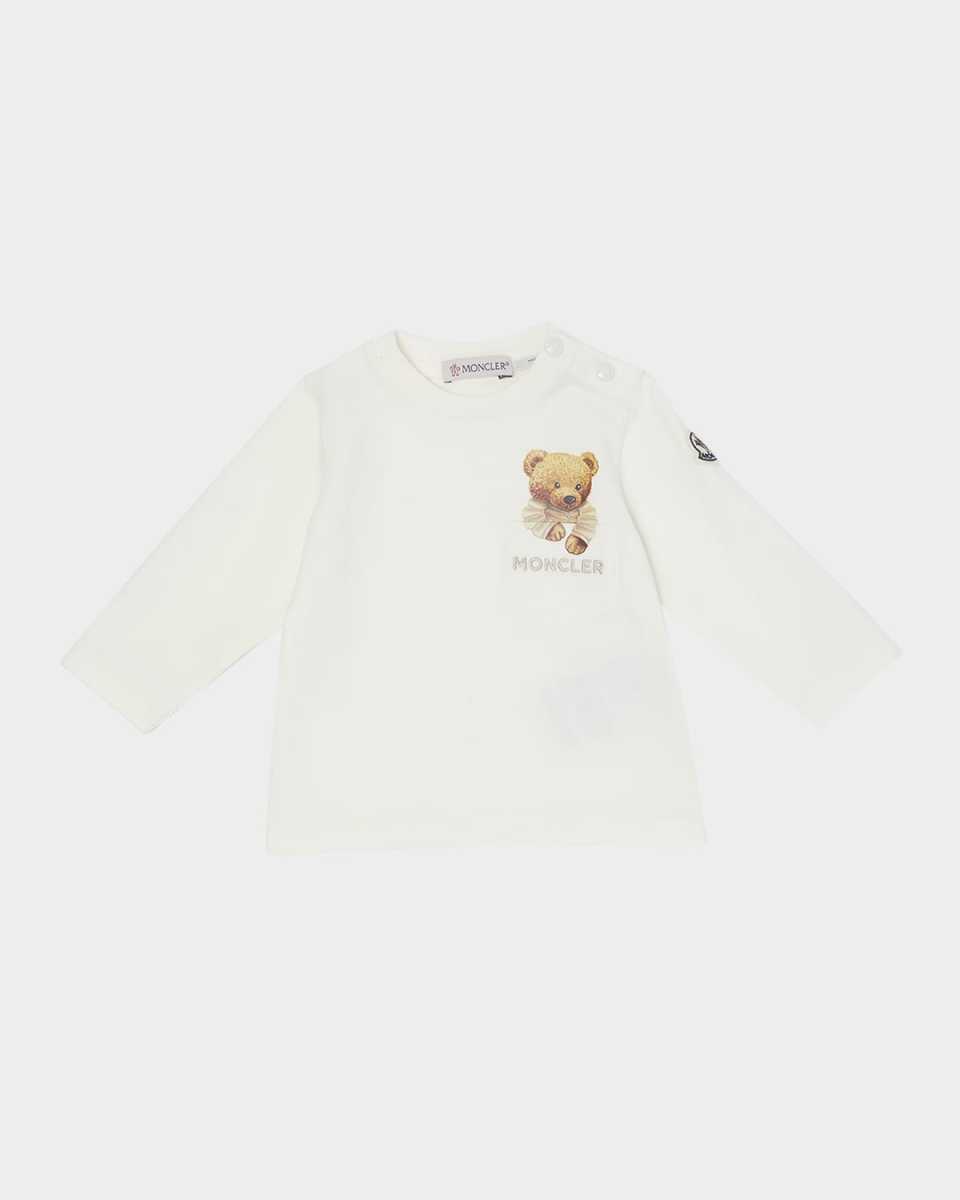 Boy's Embroidered Logo Teddy Bear T-Shirt, Size 6M-